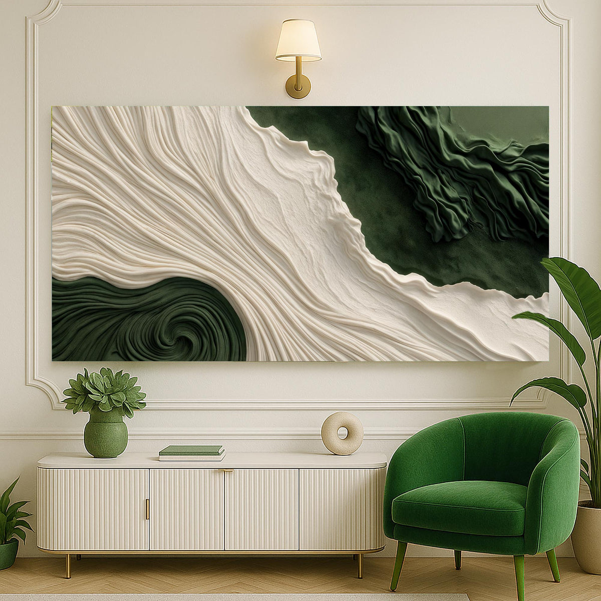 Green Rivers Abstract Wall Art XI