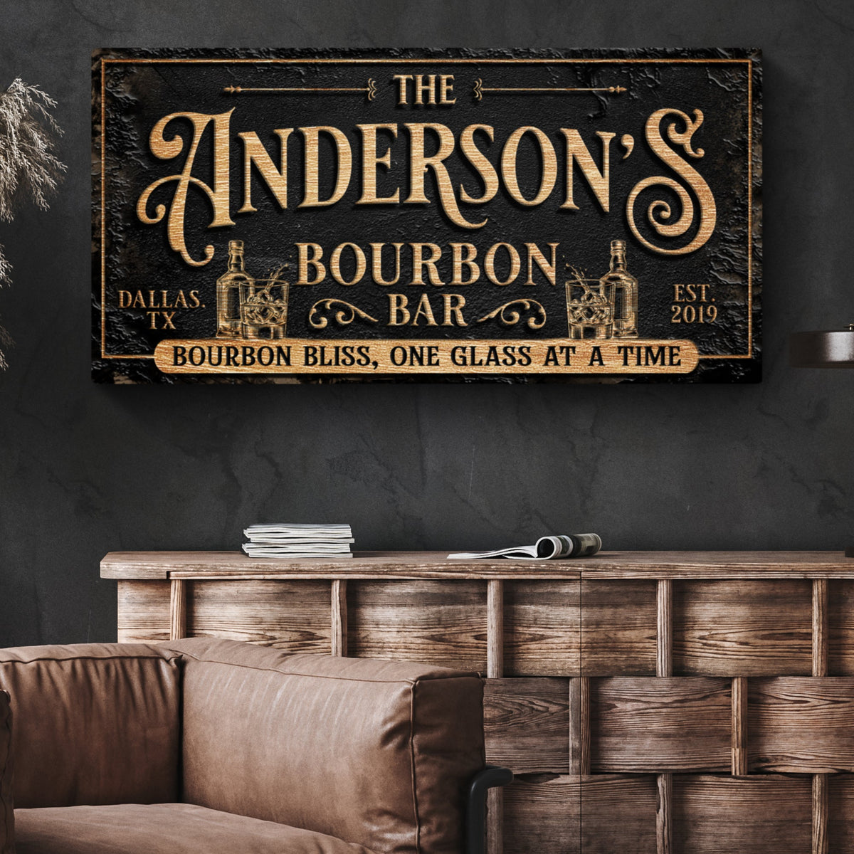 Personalized Bourbon Bar Sign III