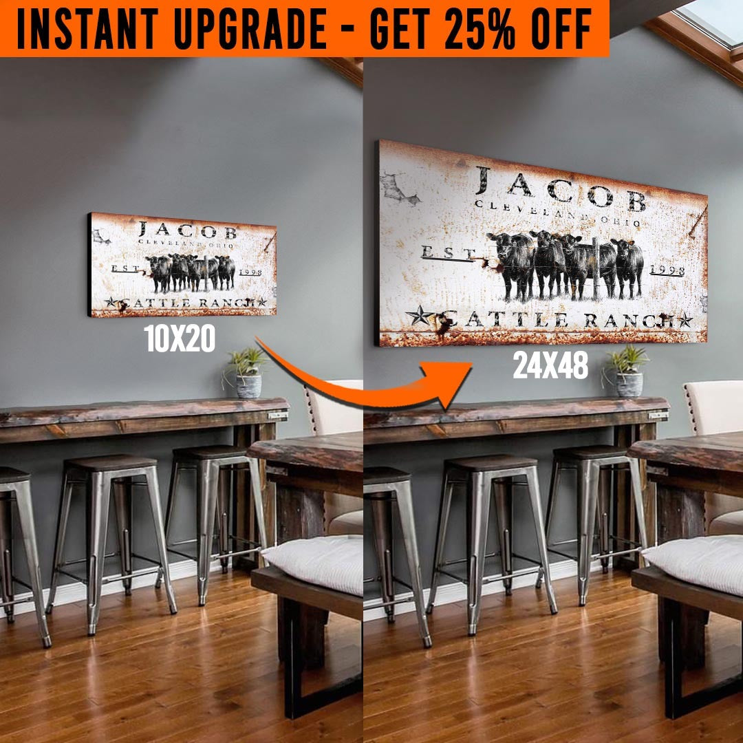 Upgrade Your 'Cattle Ranch' (Style 3) Canvas To 24x48 Inches (Free Shipping)