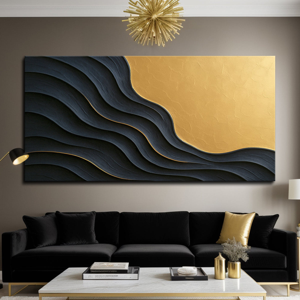 Black And Gold Minimalist Abstract XII