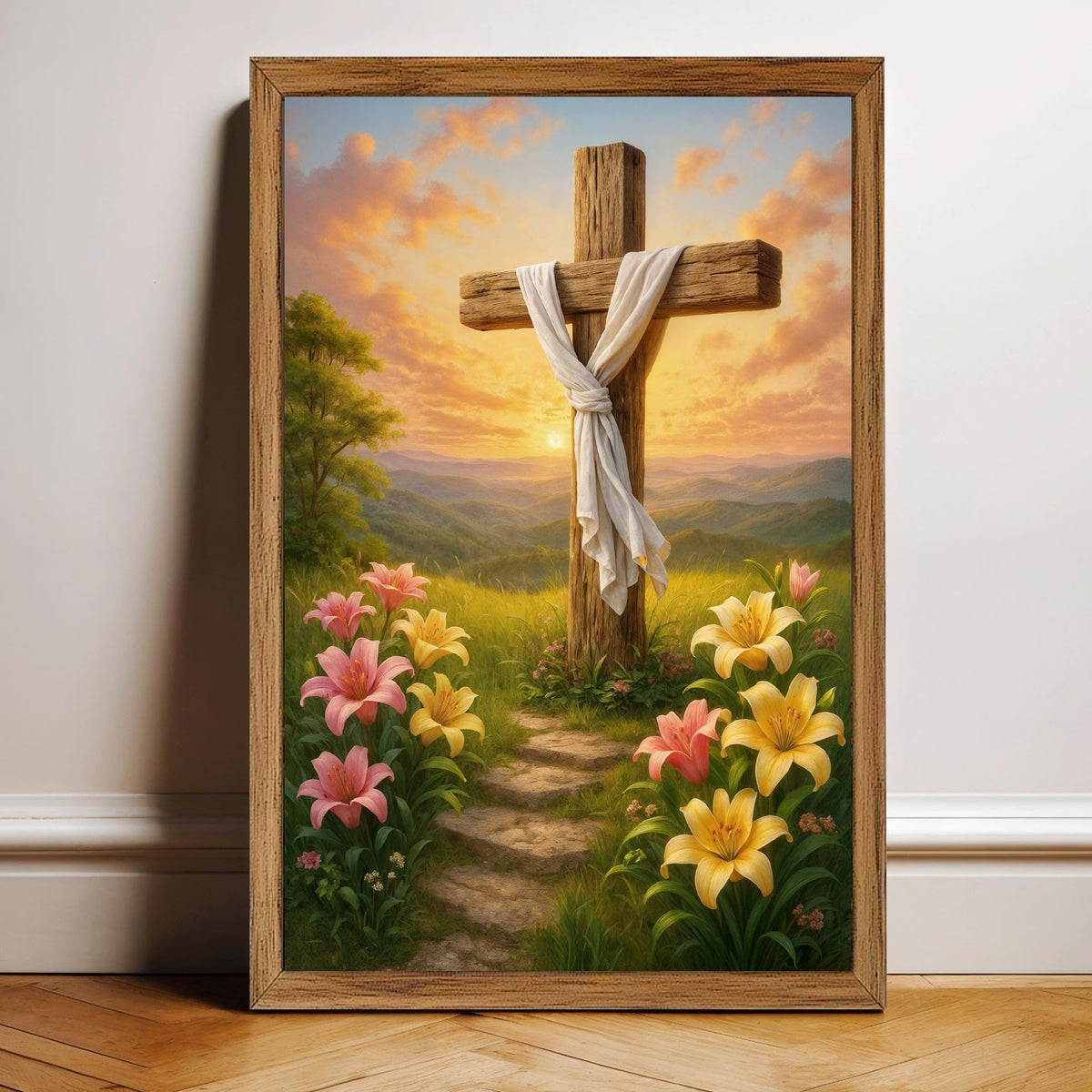 Cross and Flowers Faith Wall Art II