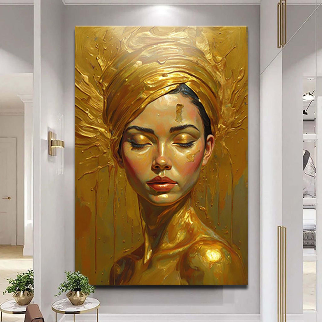 Woman's Golden Serenity Wall Art