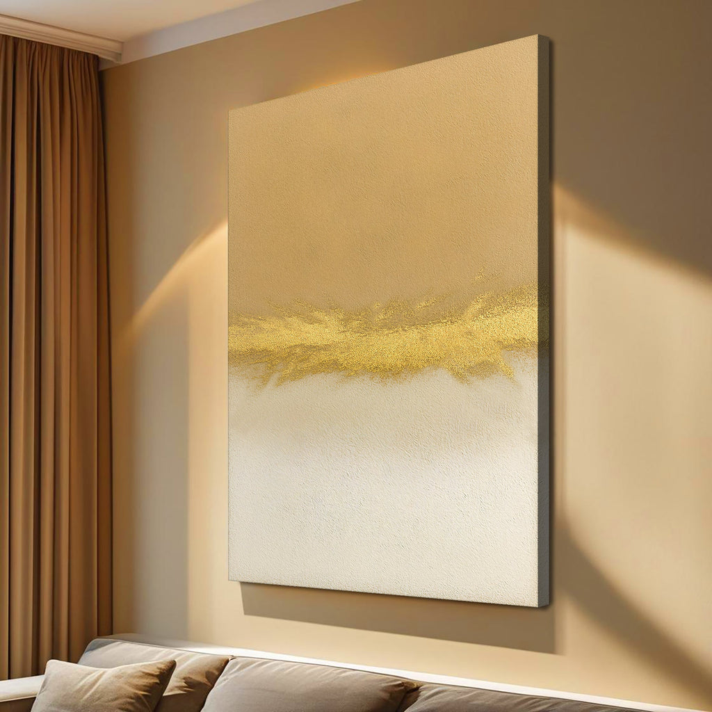 Minimalist White And Gold Wall Art