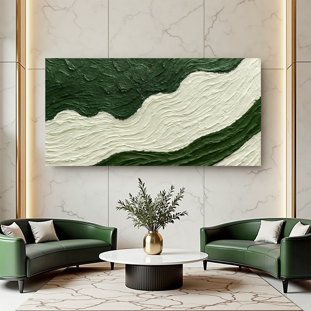 Green Rivers Abstract Wall Art VII