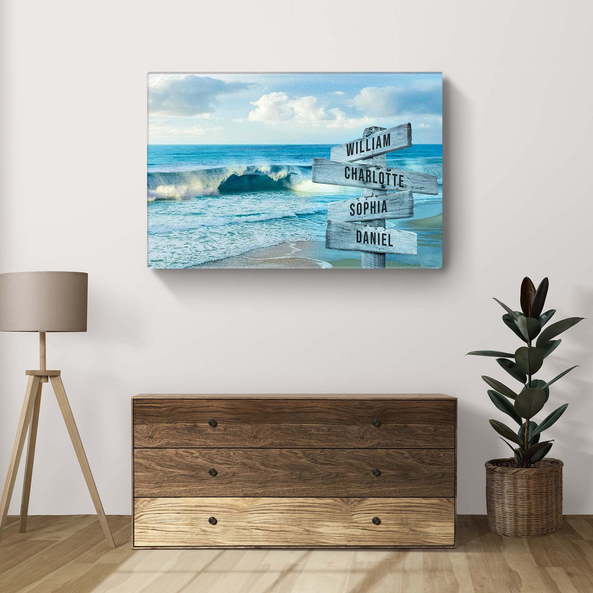 Family Names Beach Sign