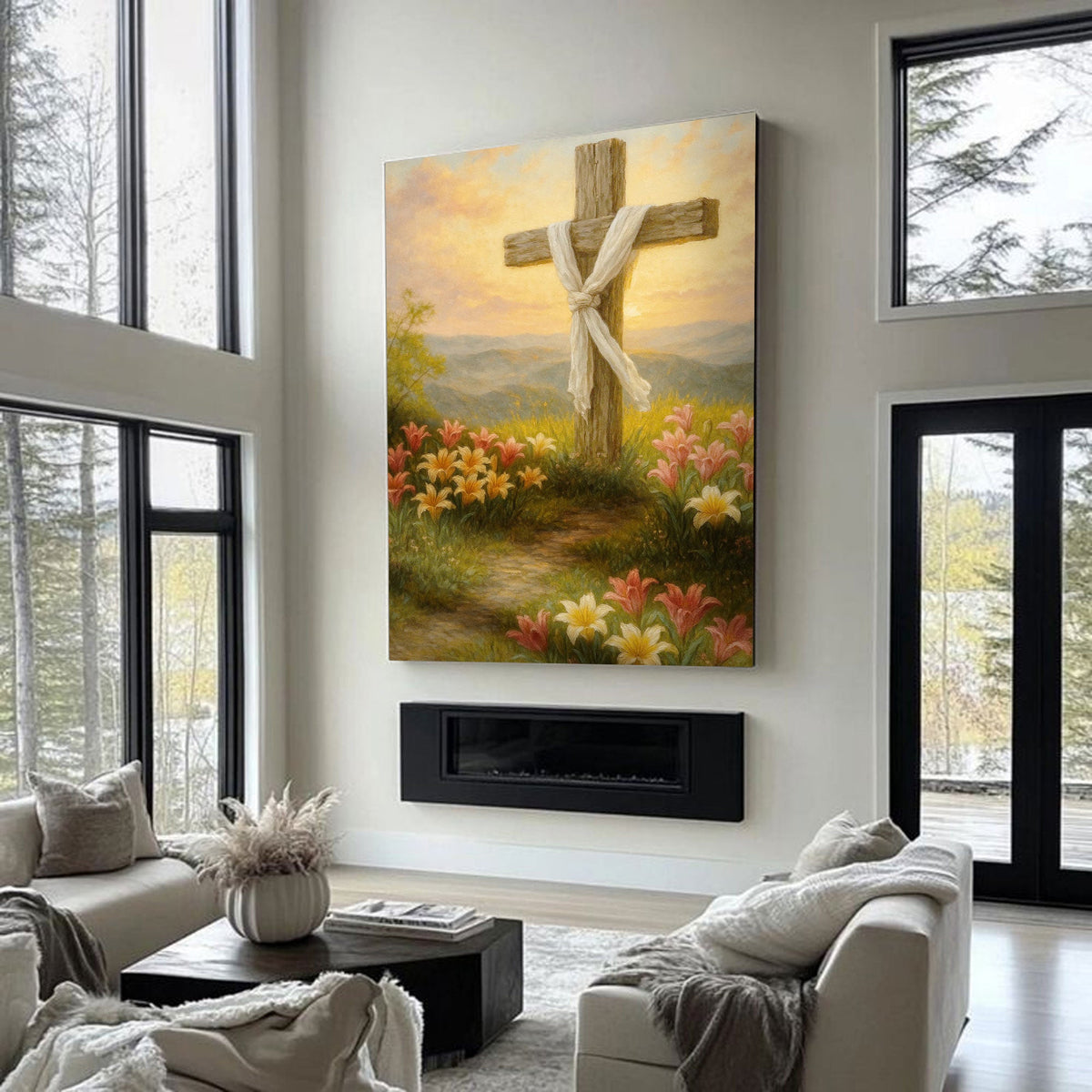 Cross and Flowers Faith Wall Art III