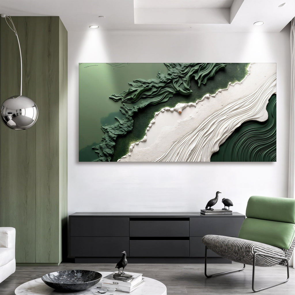 Green Rivers Abstract Wall Art VI