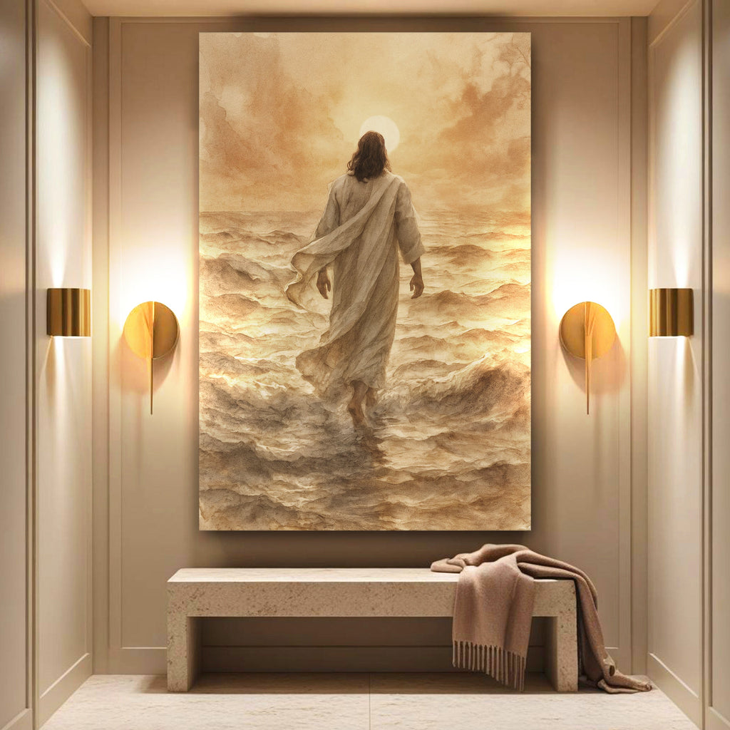 Jesus Christ Walking On Water Faith Wall Art VI