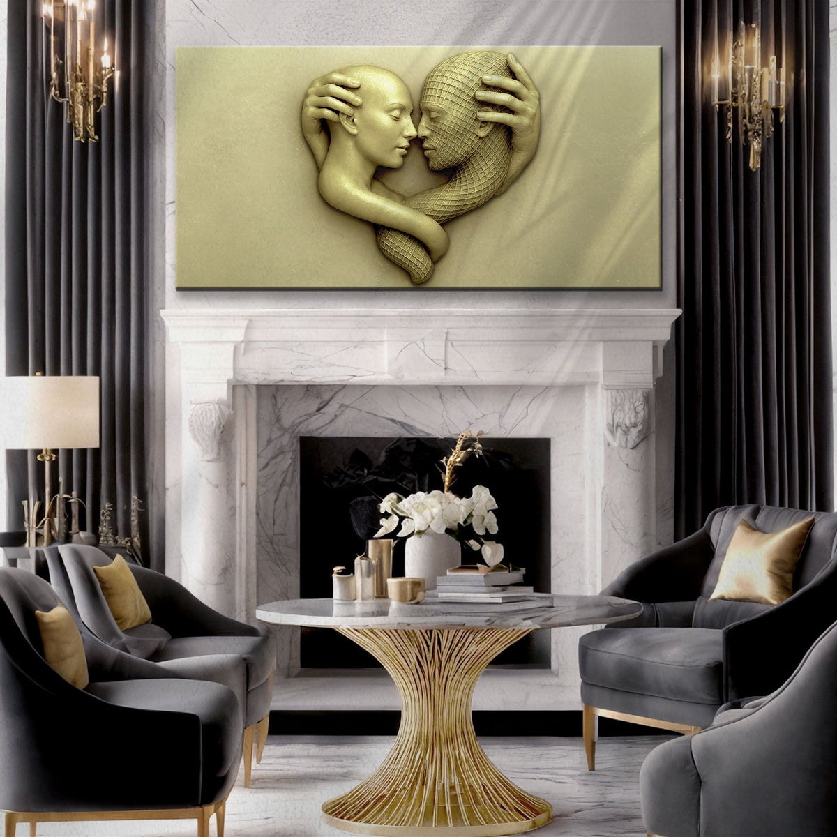 Eternal Love Figure Abstract Wall Art