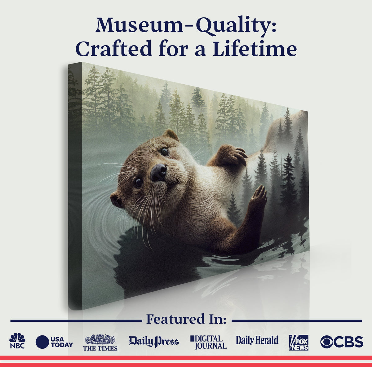 Otter Double Exposure Wall Art