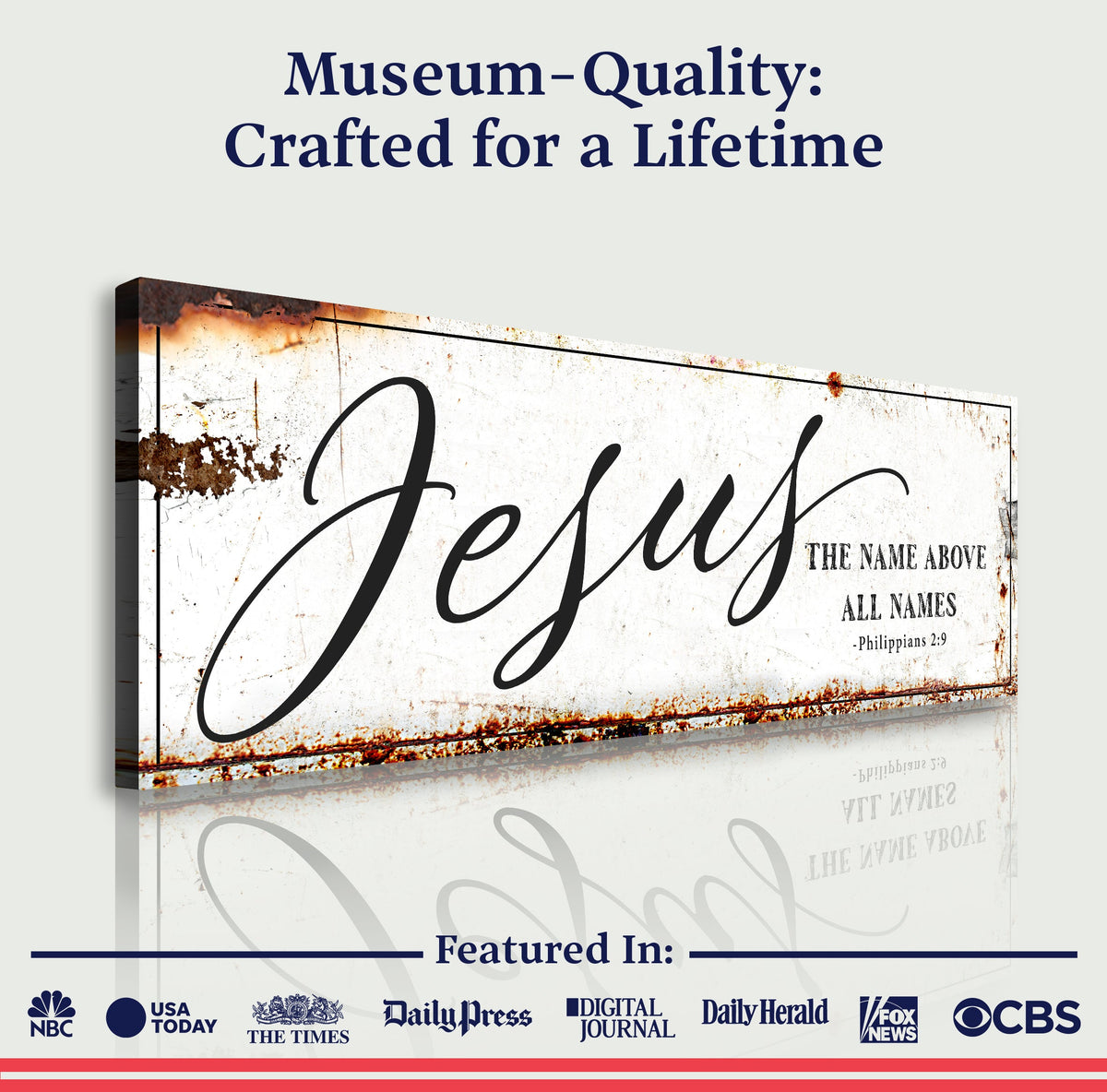 Jesus The Name Above All Names - Philippians 2:9 Faith Sign