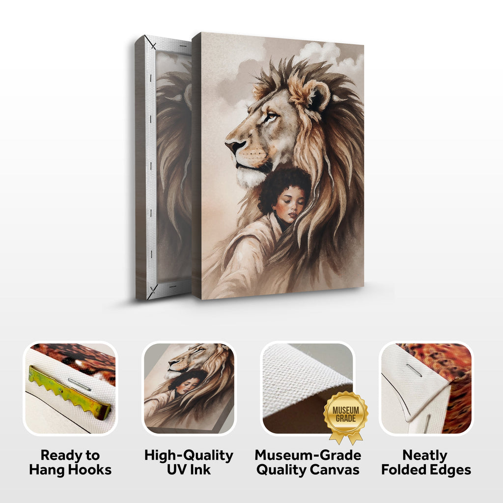 Lion And Girl Faith Wall Art