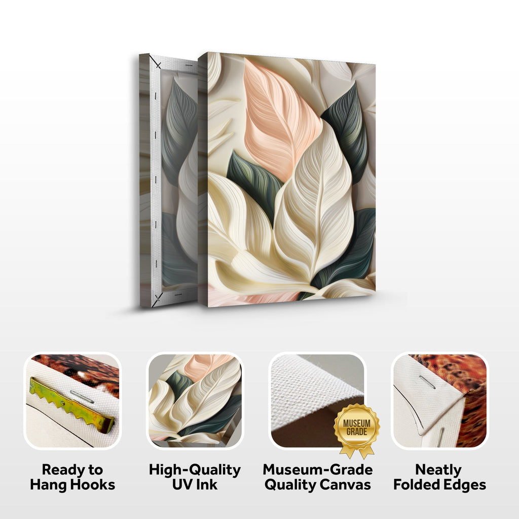 Elegant Pastel Leaf Wall Art