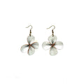Clover Leather Earrings- Silver