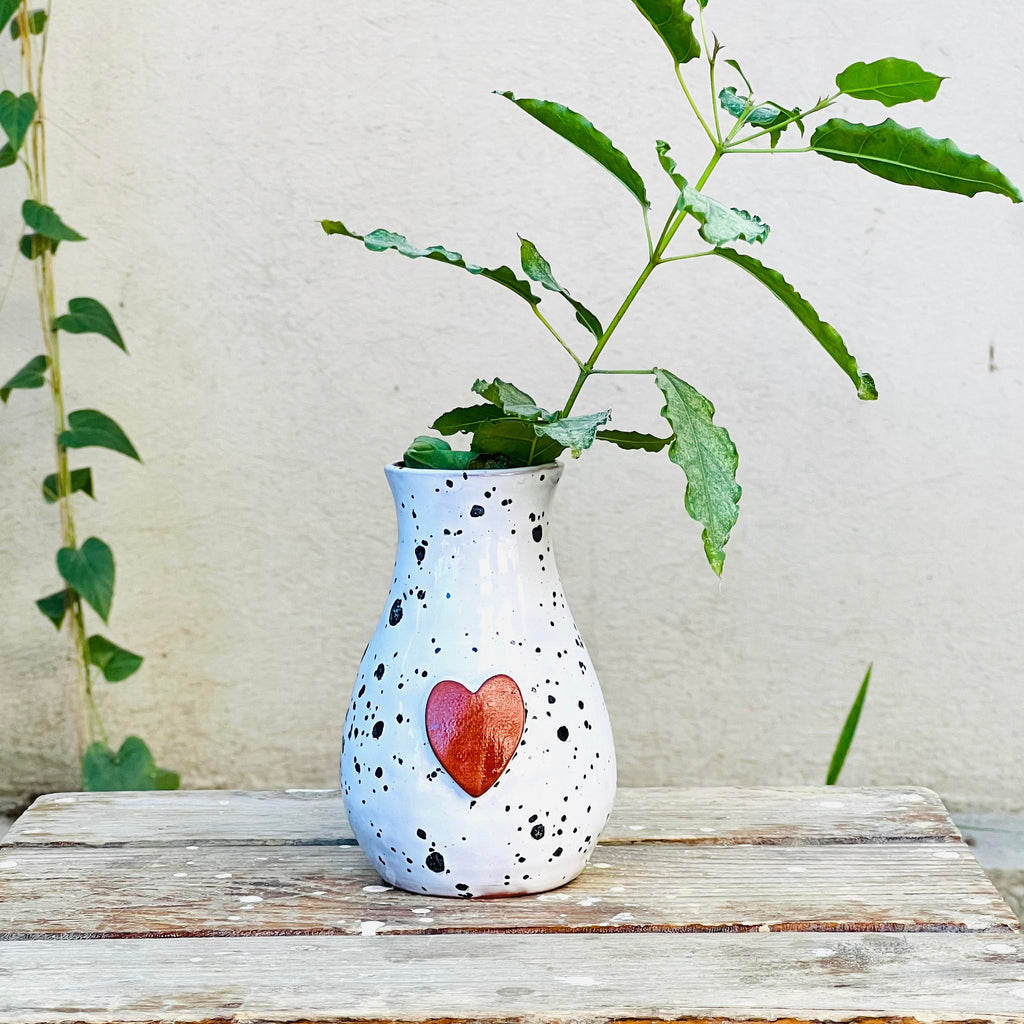 Calliope Heart Vase - Dalmation with Heart