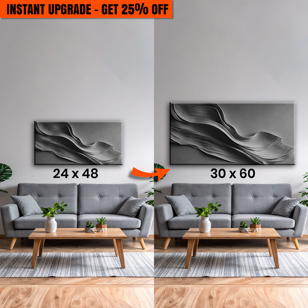 Upgrade Your 48x24 Inches 'Black Minimalist Wall Art' Canvas To 60x30 Inches