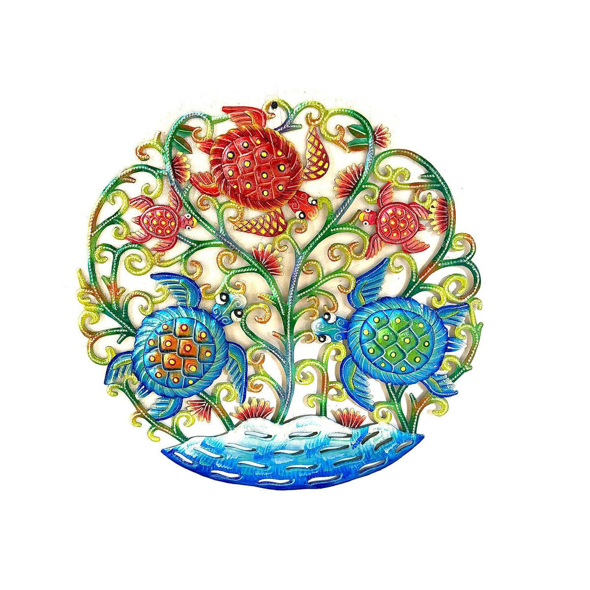 Red and Blue Turtles Round