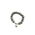 Heart Charm Bracelet- Periwinkle Grey