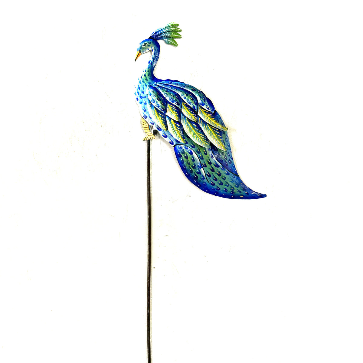 Blue Peacock Garden Stake