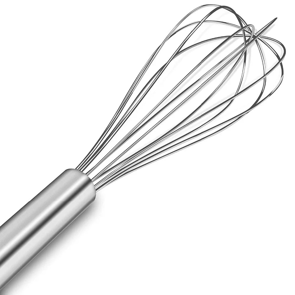 LMETJMA 8" 10" 12" Egg Whisk Stainless Steel Egg Whisk Kitchen Wire Balloon Whisk Milk Egg Beater Egg Mixing Mixer Tools KC0231