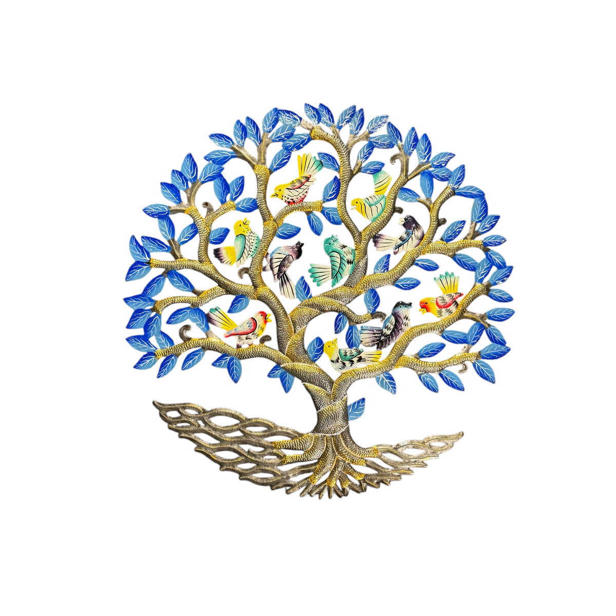 Blue Tree and Birds Wall Art