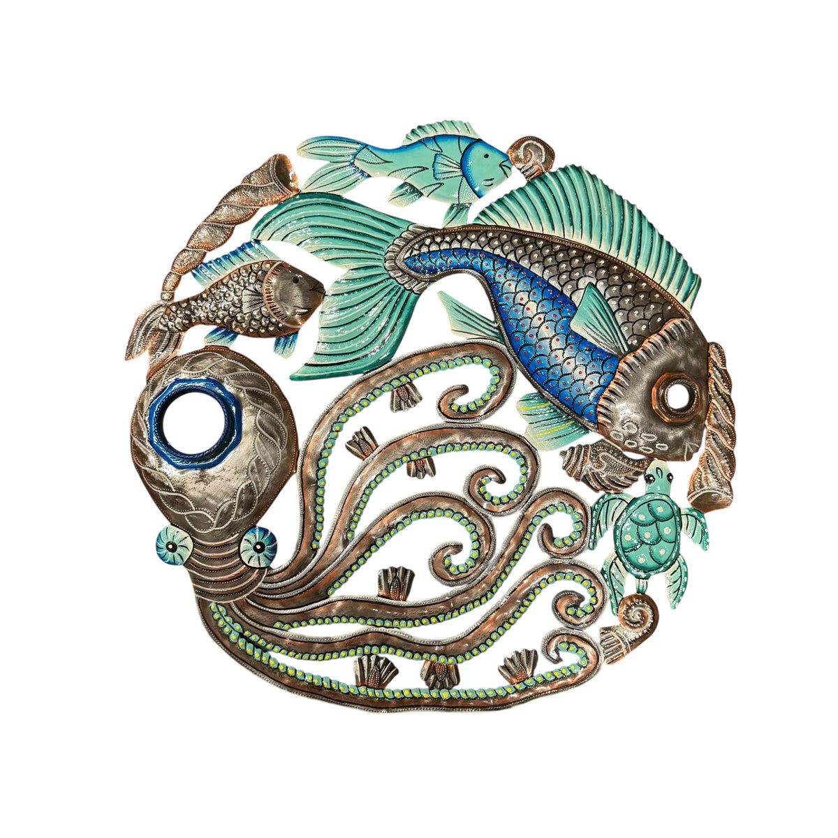 Oil Drum Top Fish and Octopus