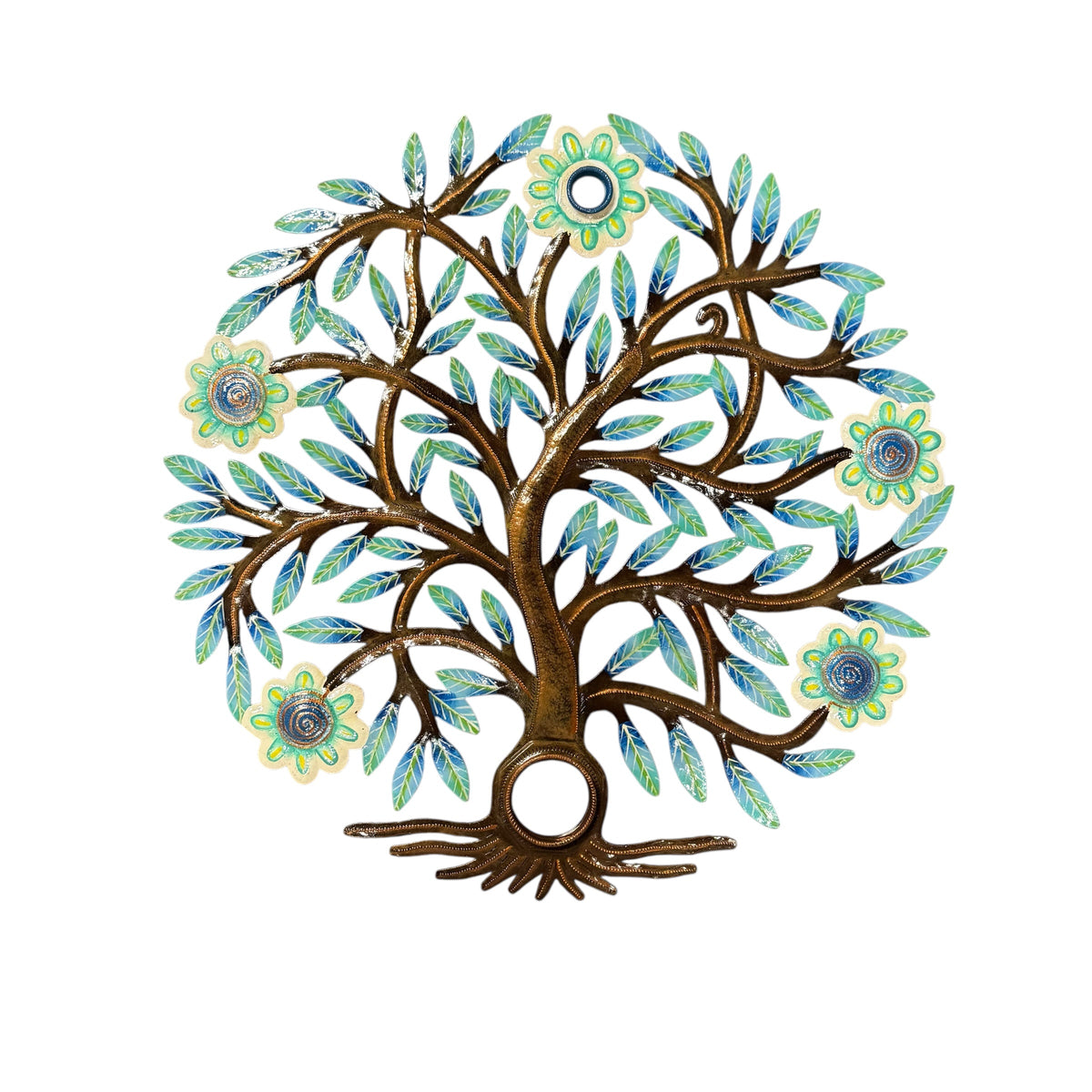 Oil Drum Top Tree- Turquoise