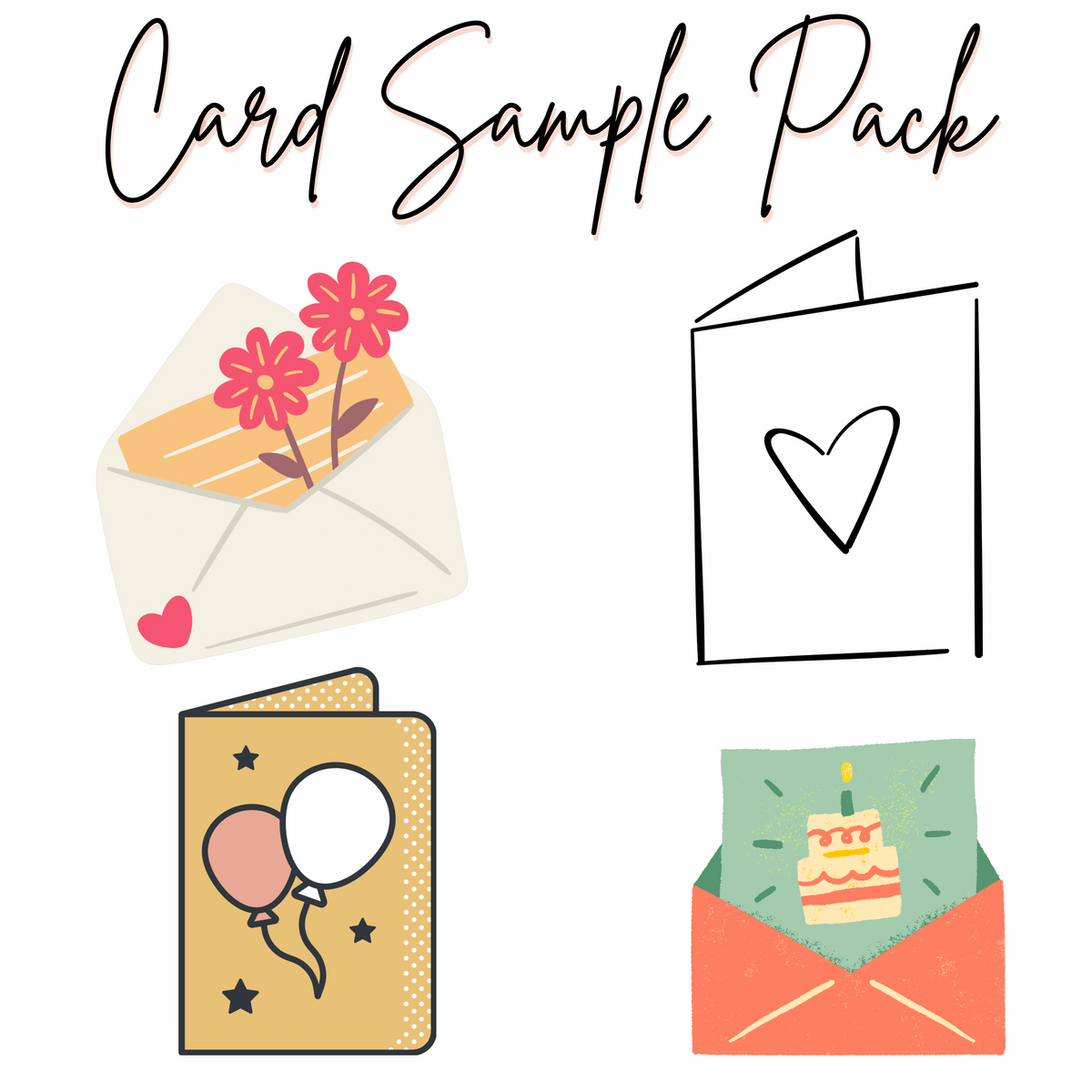 Set of Five Assorted Greeting Cards