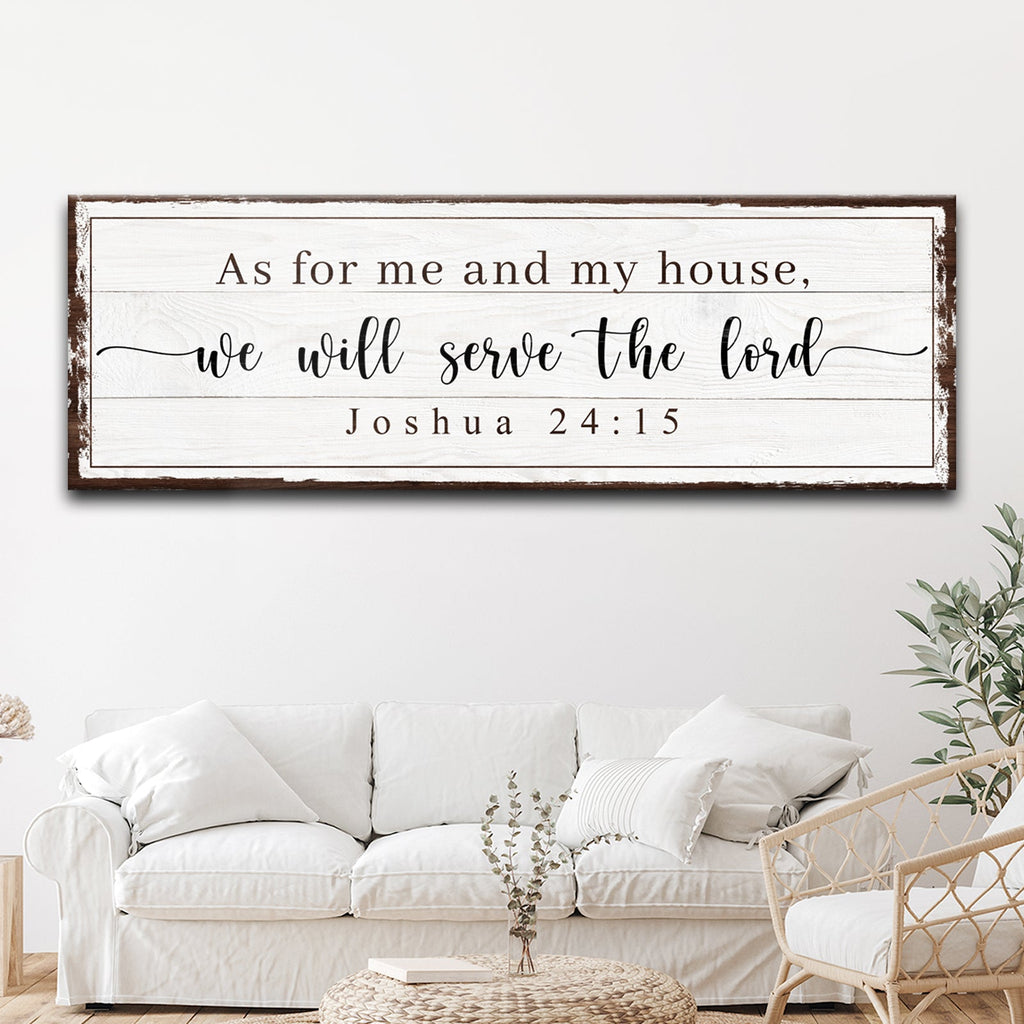 Joshua 24:15 - We Will Serve The Lord Vintage Sign VII