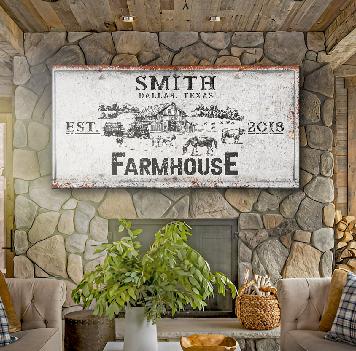 Rustic Farmhouse Personalized Sign II