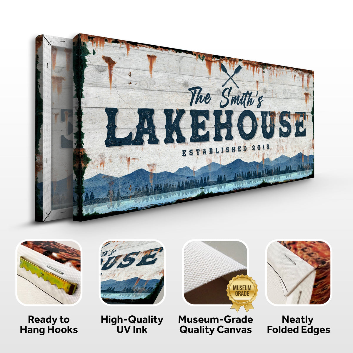 Family Lake House Vintage Sign