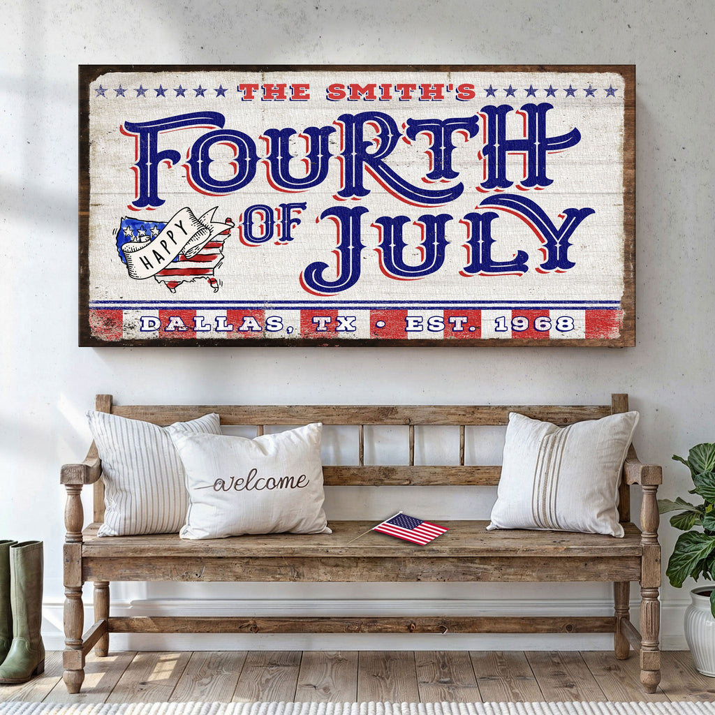 4th of July Personalized Welcome Sign