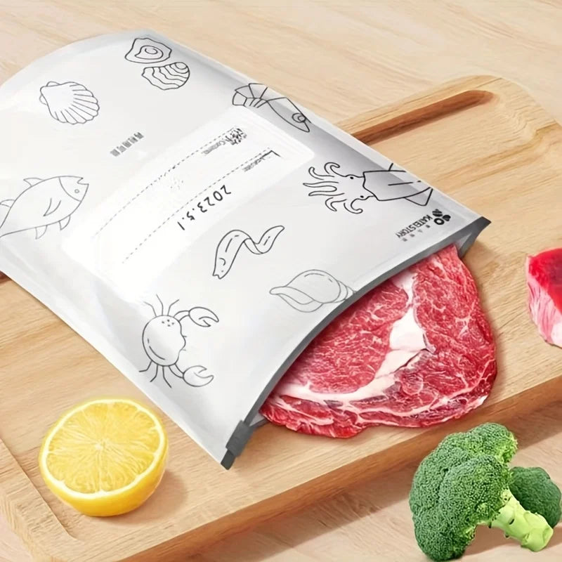 10/60pcs Aluminum Foil Storage Bags Freezer Sealed Organizers Food Packaging Reusable Pantry Odor-Proof Bag Kitchen Essential