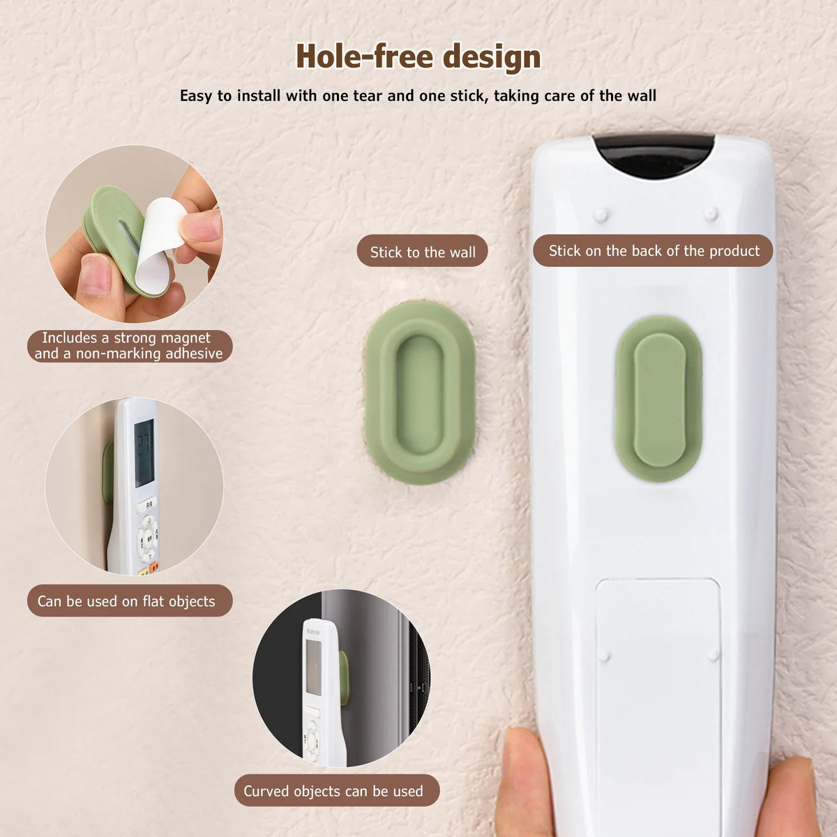 Magnetic Remote Control Bracket, Self-Adhesive Wall Mounted Storage Bracket for Remote Controls, Household Goods Storage