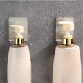 2pcs Stainless Steel Wall-Mounted Bottle Hooks,Refillable Shampoo Container Hanger Bathroom Accessories,Hook For Wall