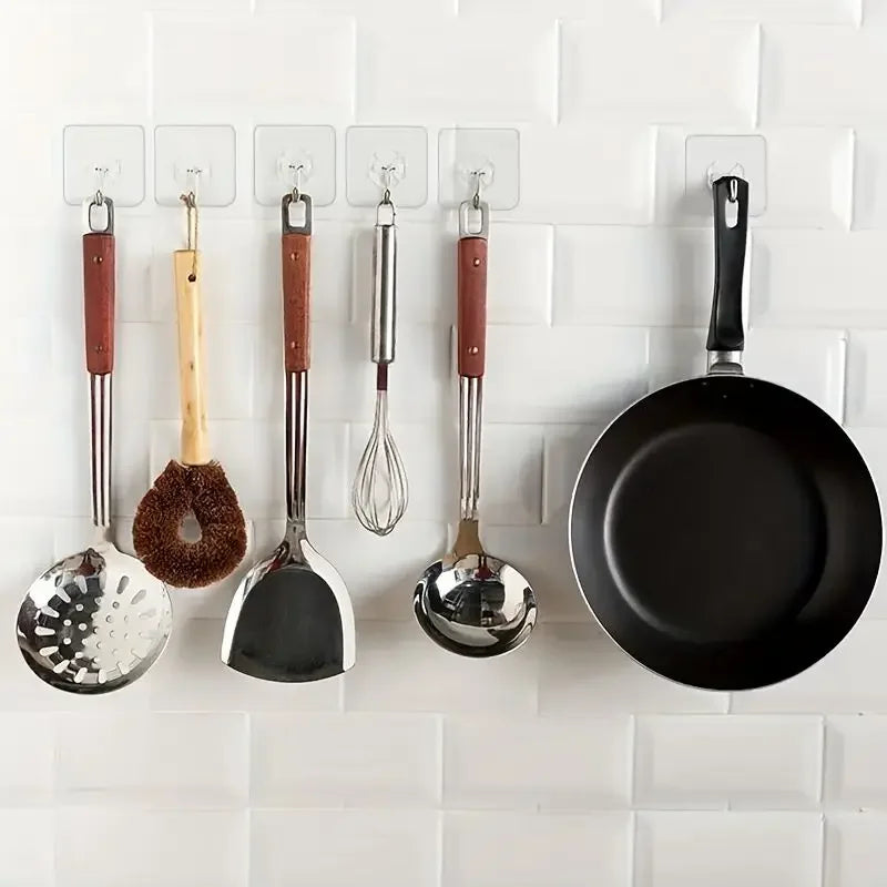 Adhesive Wall Hooks for Hanging Set of Hooks Door Kitchen Heavy Duty Seamless Self Adhesive Hooks Removable Waterproof Office