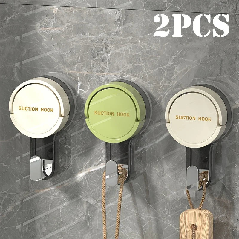 1/2pcs Contemporary Suction Cup Hooks Wall Mount No-Drill Vacuum Sealed Hooks for Towels Kitchen Bathroom and Home Organization