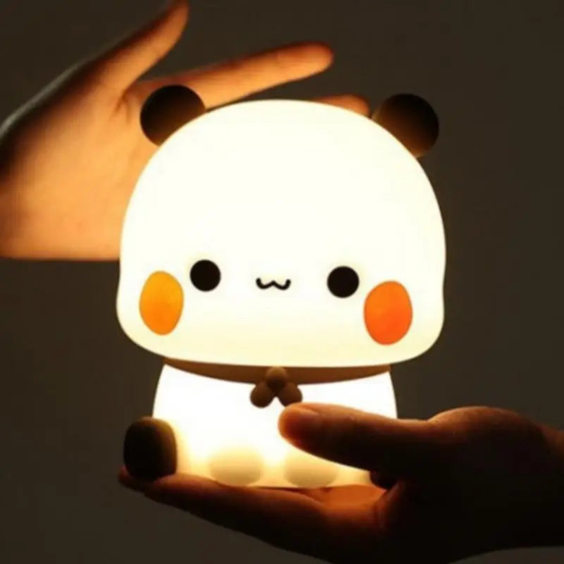 Kawaii Panda Led Night Light Lamp Cute Cartoon Pat Lamp Animal Bedroom Decorative Living Room Dolls Gifts Kids Baby Night Light