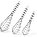LMETJMA 8" 10" 12" Egg Whisk Stainless Steel Egg Whisk Kitchen Wire Balloon Whisk Milk Egg Beater Egg Mixing Mixer Tools KC0231