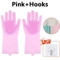 Dishwashing Cleaning Gloves Magic Silicone Rubber Dish Washing Gloves For Household Sponge Scrubber Kitchen Cleaning Tools