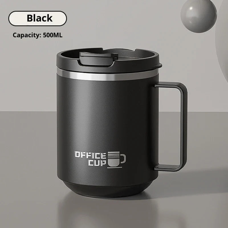 480ML  Stainless Steel Double Wall Insulated Coffee Mug With Handle Keeps Cold and Heat Thermal Mug Leak-proof Drinking Cup