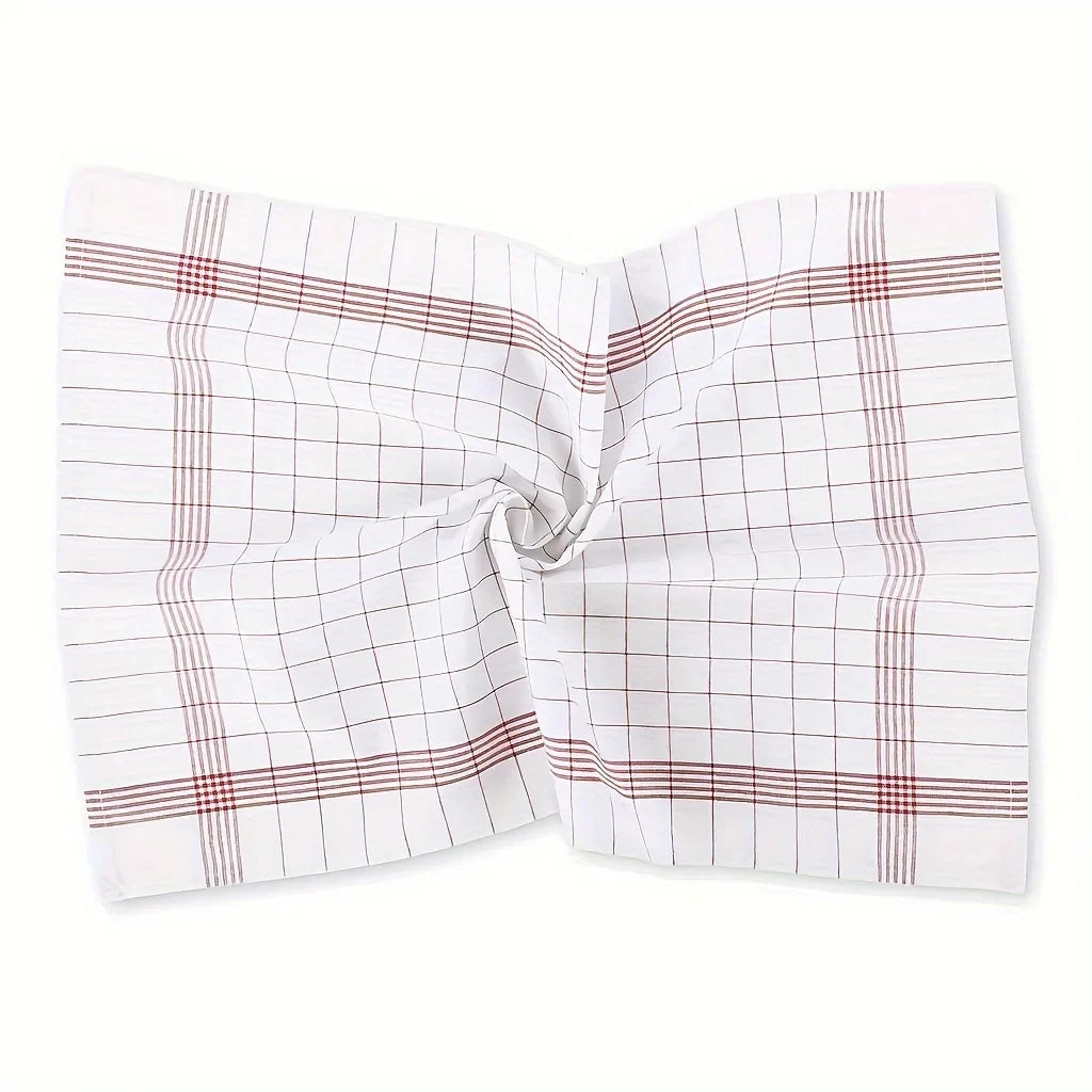 1/5/10pcs Classic Plaid Dish Towel Scouring Pad, Soft Large Size Kitchen Towel, Suitable for Bar and Kitchen Cleaning