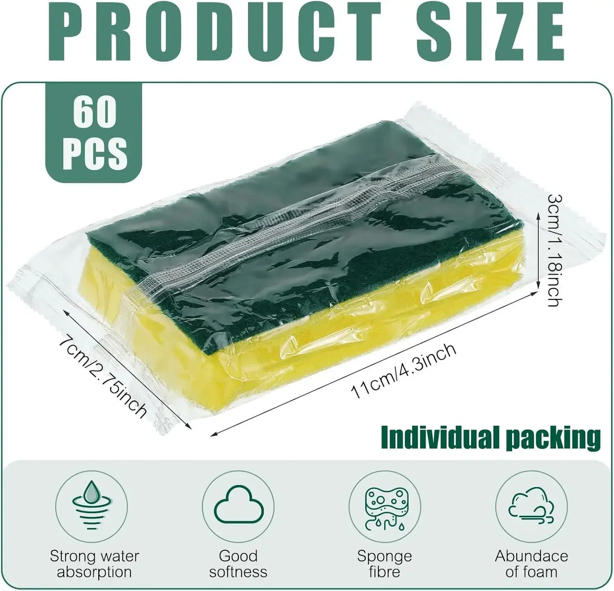 Sponges Kitchen Scrub Dish Sponge Scouring Pad