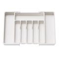 UpgradedAdjustable Plastic Cutlery Drawer Organizer Divided Storage Tray Space Saving Holder for Kitchen Knives Spoons Tableware