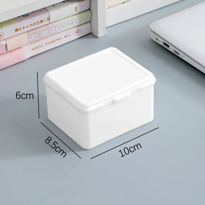 New Transparent Plastic Storage Box Photocards Small Card Storage Box Desk Organizer Box Classification Box Stationery