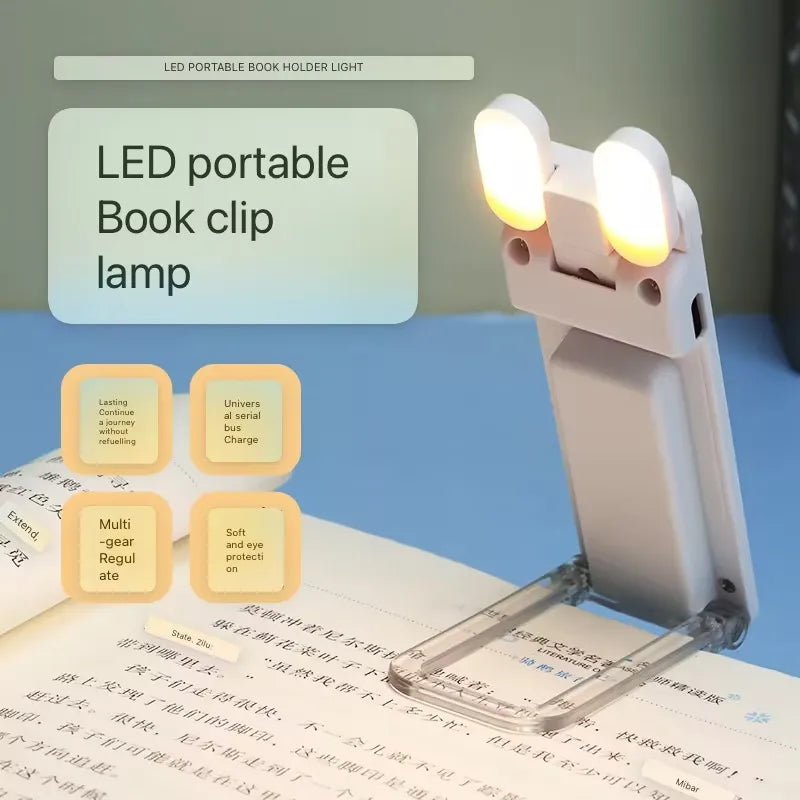 Reading Light, USB Rechargeable Book Light for Reading At Night in Bed,LED Clip on Portable Bookmark Light for Reading in Bed