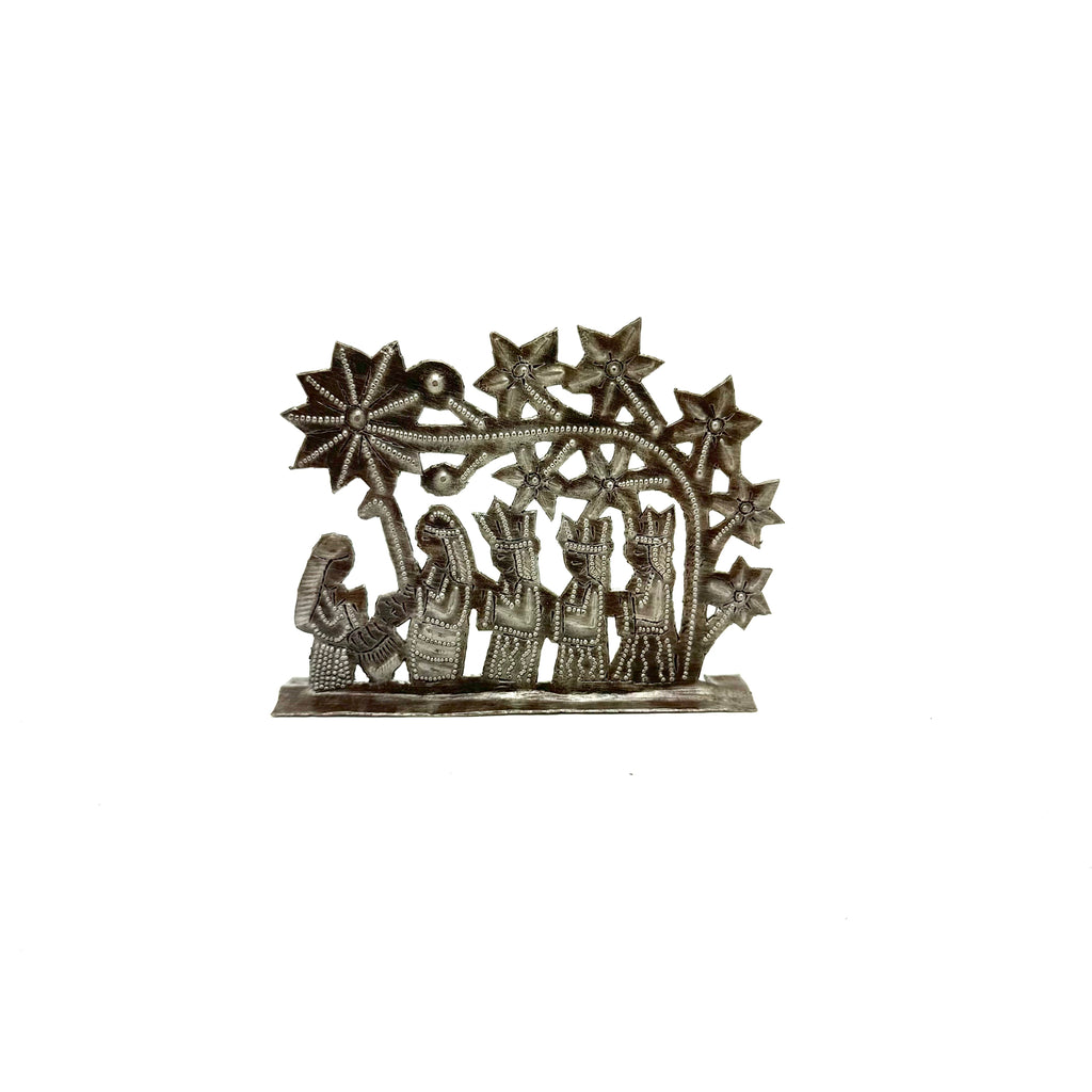 Small Three Kings Nativity |  Haitian Steel Drum Metal Art |  Epiphany & Christmas Gift