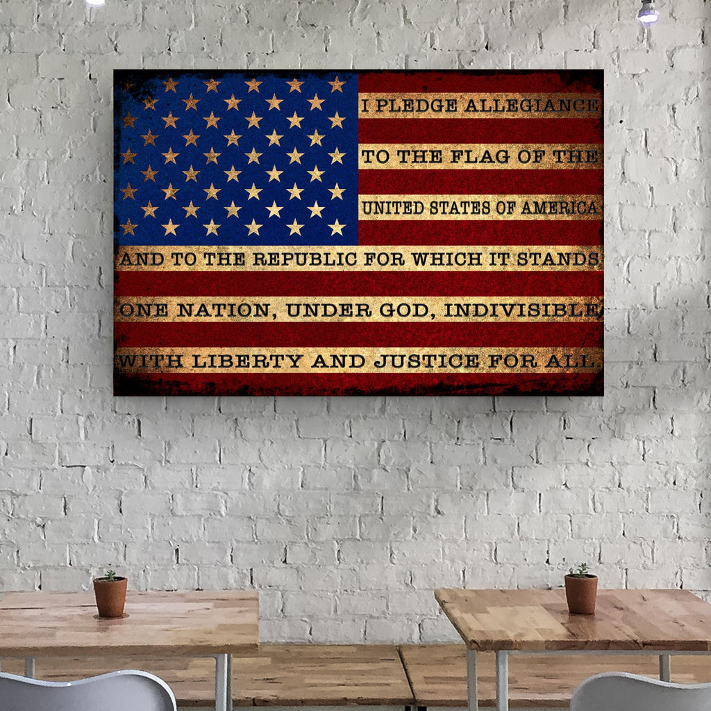 I Pledge Allegiance To The Flag Of USA Sign