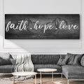 Faith, Hope, and Love Sign - Essential Christian Wall Art , Christian Home Decor, religious artwork
