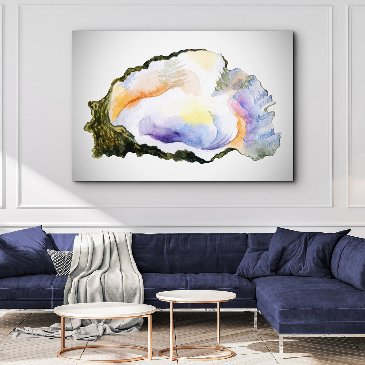 Oyster Watercolor Canvas Wall Art